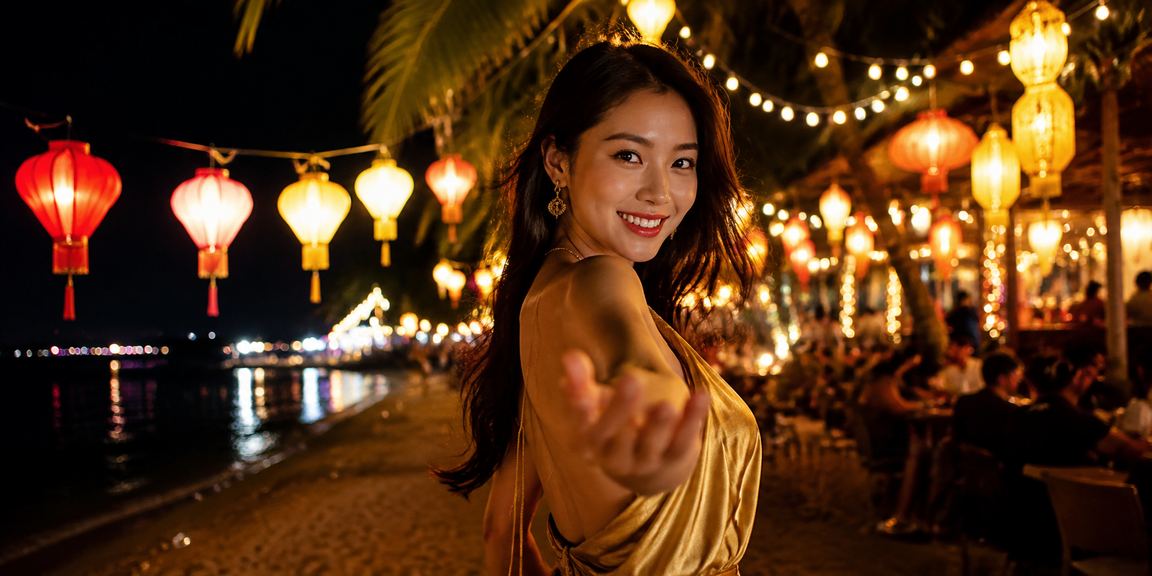 Không khí giải trí sôi động tại khu vực đèn lồng Hội An